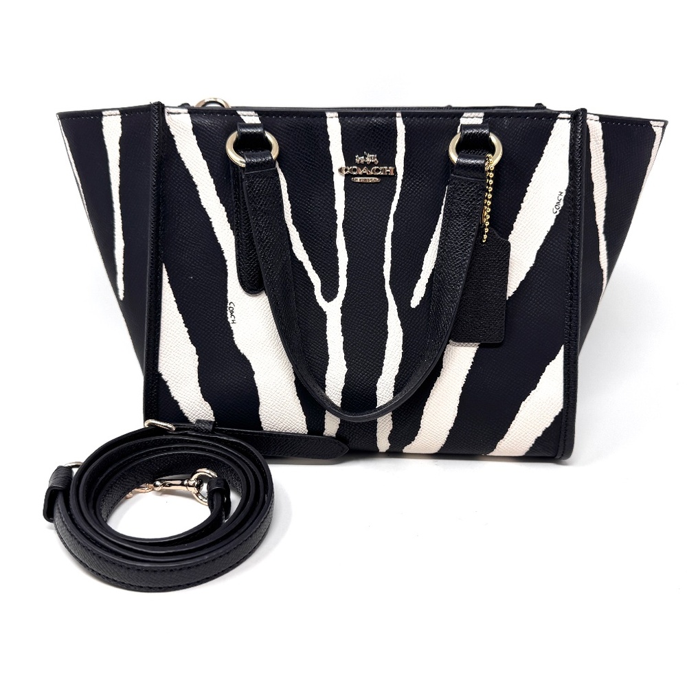 Coach Leather Zebra Print Satchel Bag 33525